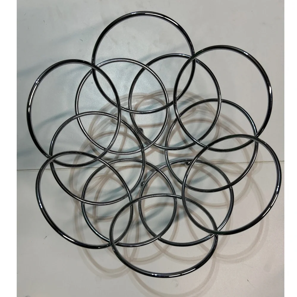Modern Chrome Wire Circle Fruit Bowl Decorative Table‎ Centerpiece